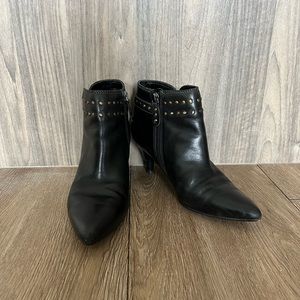 Ecco Black Leather Stud Ankle Boots
